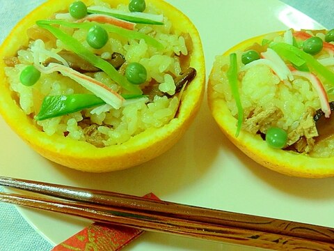 キッズに 人気 かわいらしいみかんちらし寿司